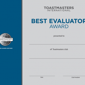 Best Evaluator Certificate