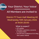 Poster for January 2024 Town Hall meeting