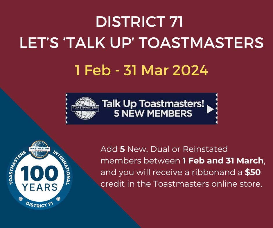 Talk Up Toastmasters membership-building programme