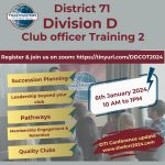 Club Officer Training hosted by Division D