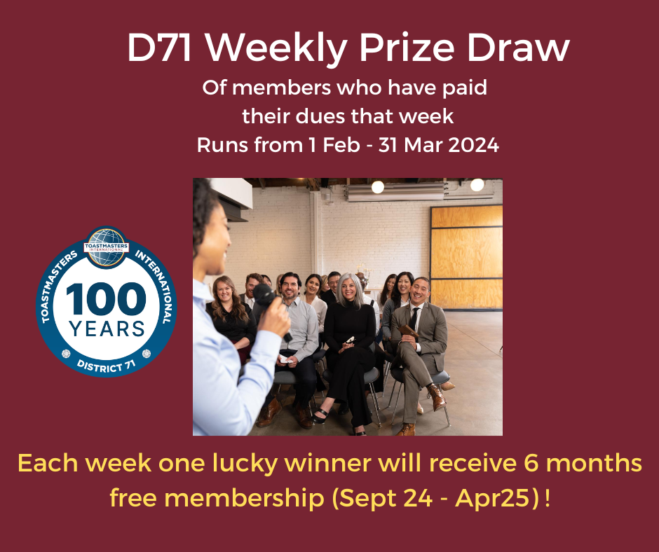 Poster for February-March 2024 weekly prize draw