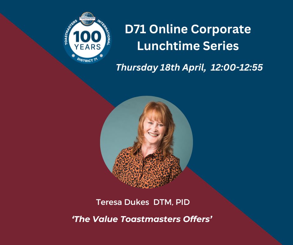 Corporate Lunchtime Series - The Value that Toastmasters Offers