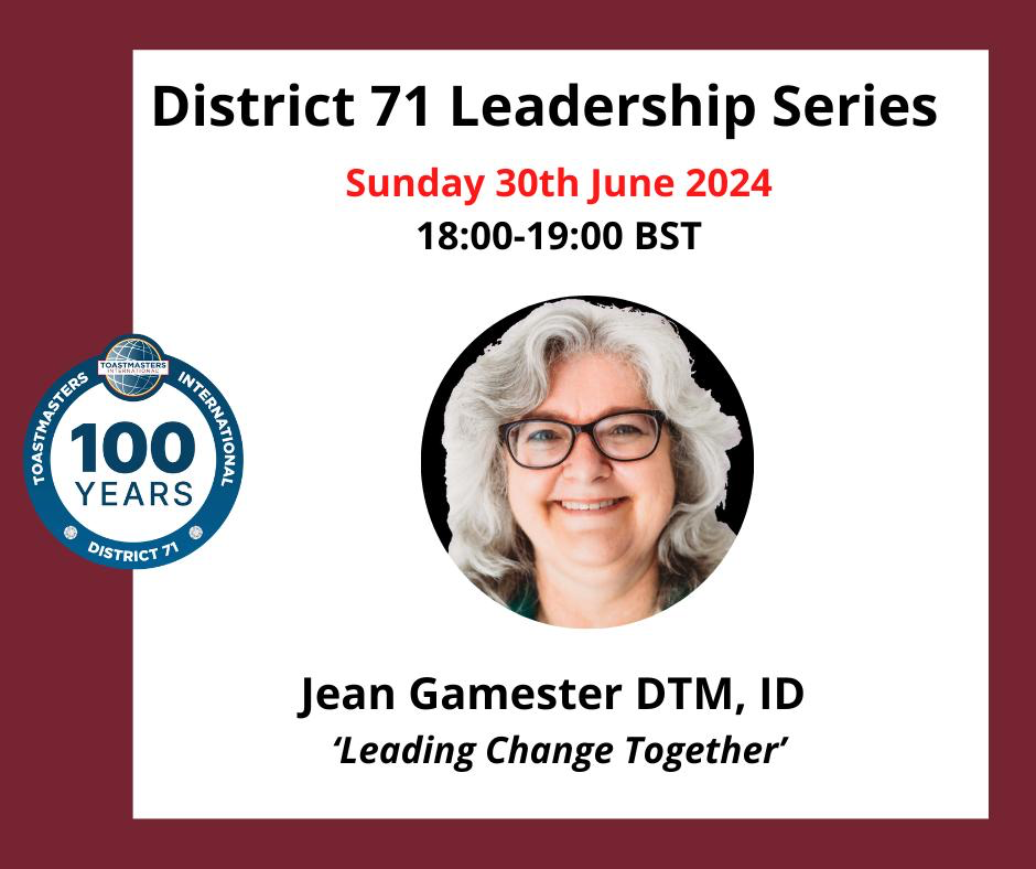 Sunday Leadership Series with Jean Gamester: "Leading change together"