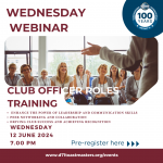 Wednesday Webinar - Club Officer Role Specific Training