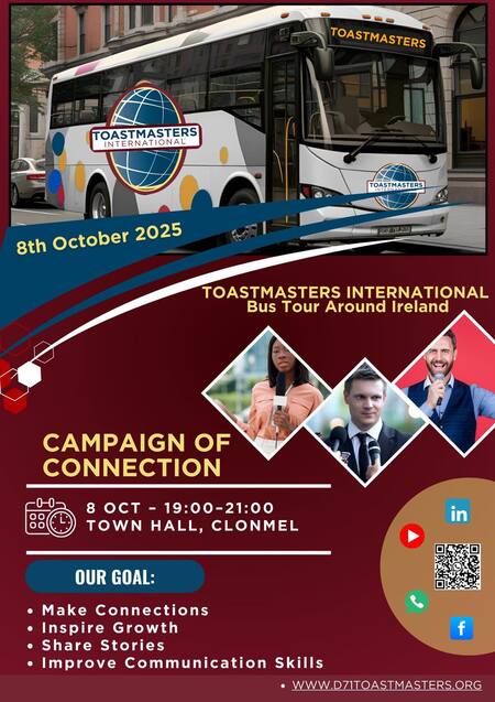 Toastmasters Island of Ireland Bus Tour - Clonmel - Tipperary