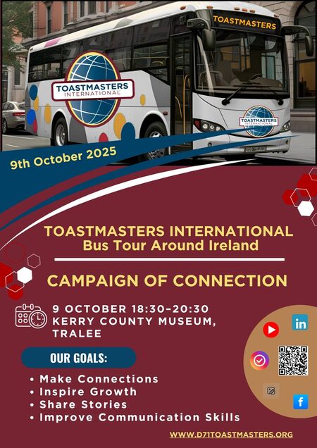 Toastmasters Island of Ireland Bus Tour - Tralee - Kerry
