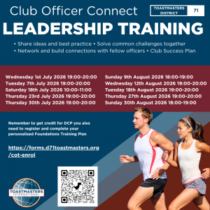 Club Officer Connect Poster with dates