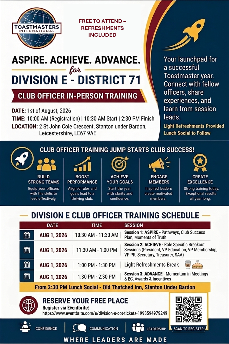 Club Officer Training - hosted by Division E